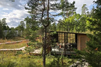 Zweden Maven cabins op Gotland.