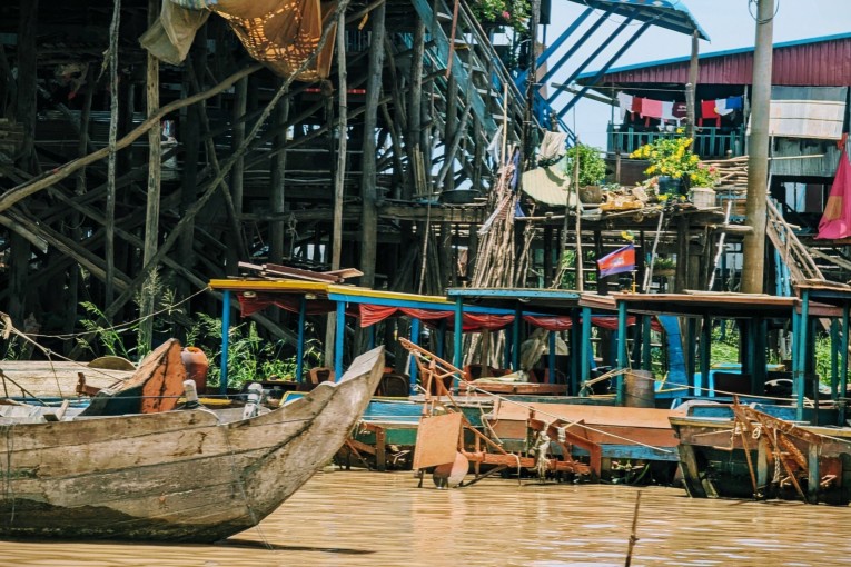 Klantfoto Cambodja, vissersbootjes.