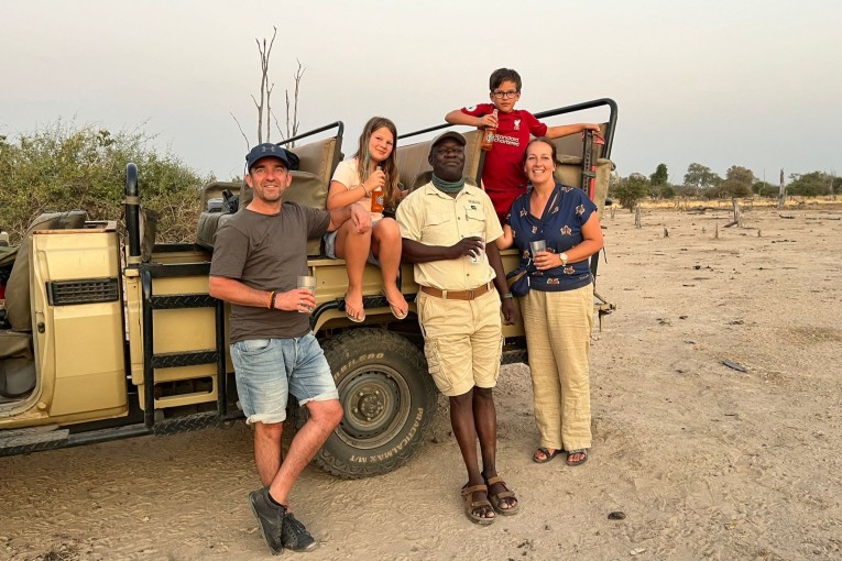 Klantfoto Malawi, familie op safari.