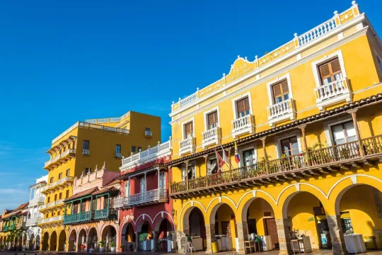 Koloniale gevels in Cartagena